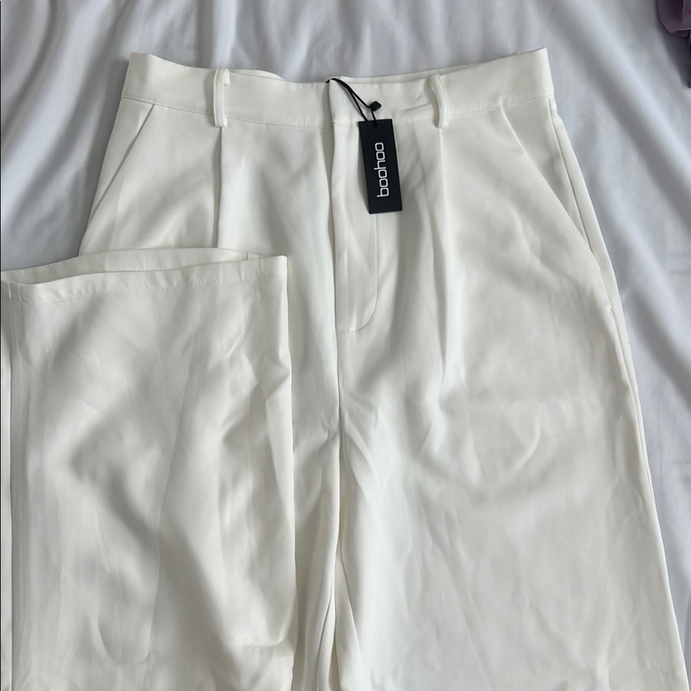 Boohoo Ivory Tailored Pants
